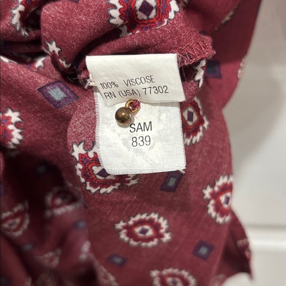 Zara Burgundy Long Sleeve Dress with Pattern - Picture 6 of 8